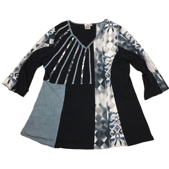 Parsley & Sage Tops - Parsley & Sage Top Patchwork Cotton